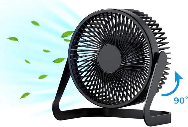 6.5 Inch USB Desk Fan Powerful 2 Speed 360° Rotation Personal Fan